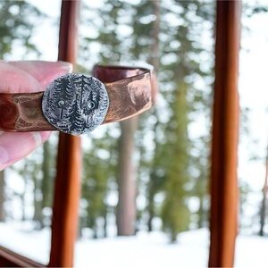 One of a kind artisan made men’s bracelet. Sterling silver and copper.